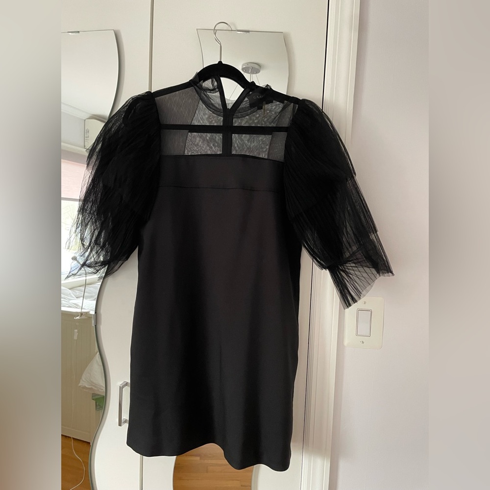 Gracia Black Tool Sleeve Dress